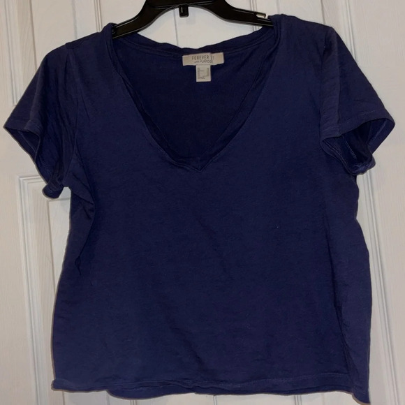 Forever 21 Euth Purpose Navy cotton VNeck tee Sz XS - Picture 6 of 12